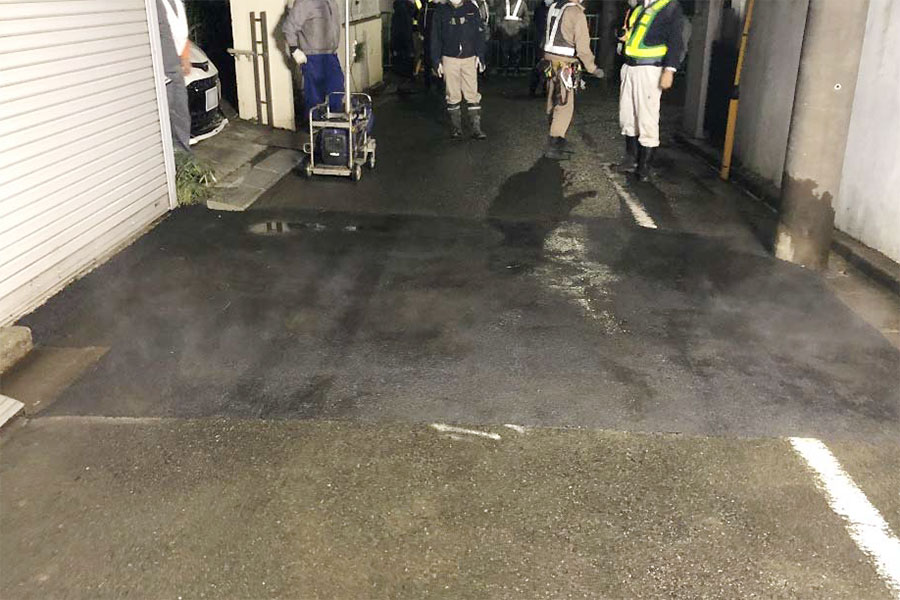 陥没箇所は応急処置として埋め戻された（第22回東京外環トンネル施工等検討委員会資料より）。