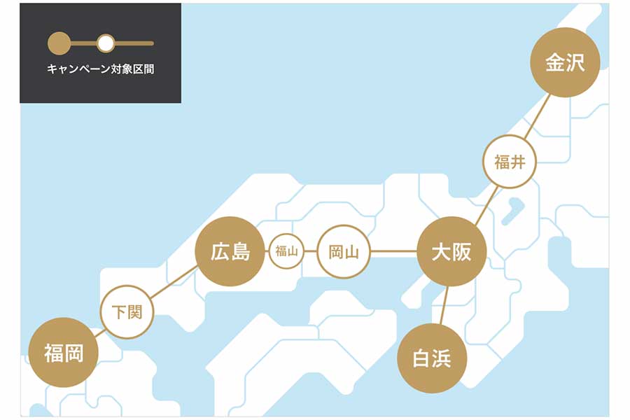 実証実験の主な対象区間（画像：KabuK Style）。