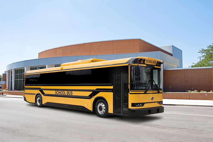 BYDのD型EVスクールバス（画像：BYD North America）。