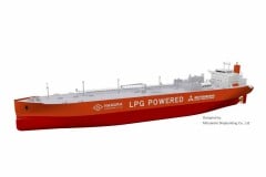 三菱造船と名村造船所、大型LPG・アンモニア運搬船建造で技術提携 LPGと重油の二元燃料に対応