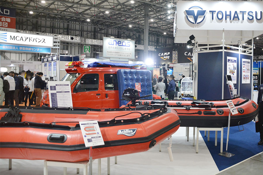 2021年10月に東京ビッグサイト青海展示棟で開催された危機管理産業展。日本でもリアル見本市が復活している（中島洋平撮影）。