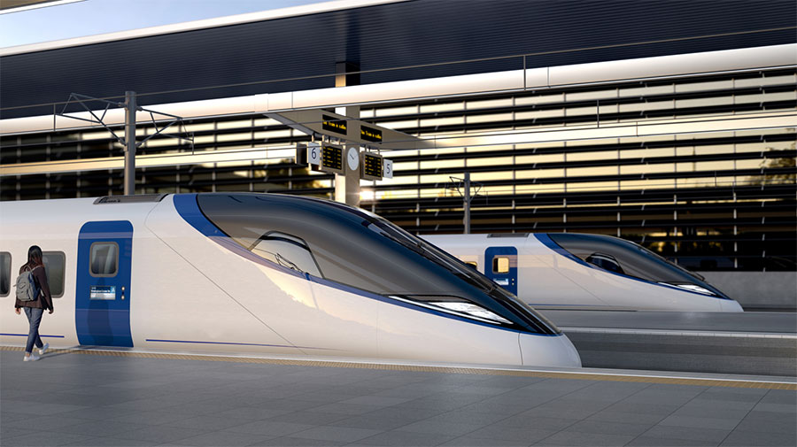 日立とアルストムが製造する高速車両HS2（画像：日立製作所）。