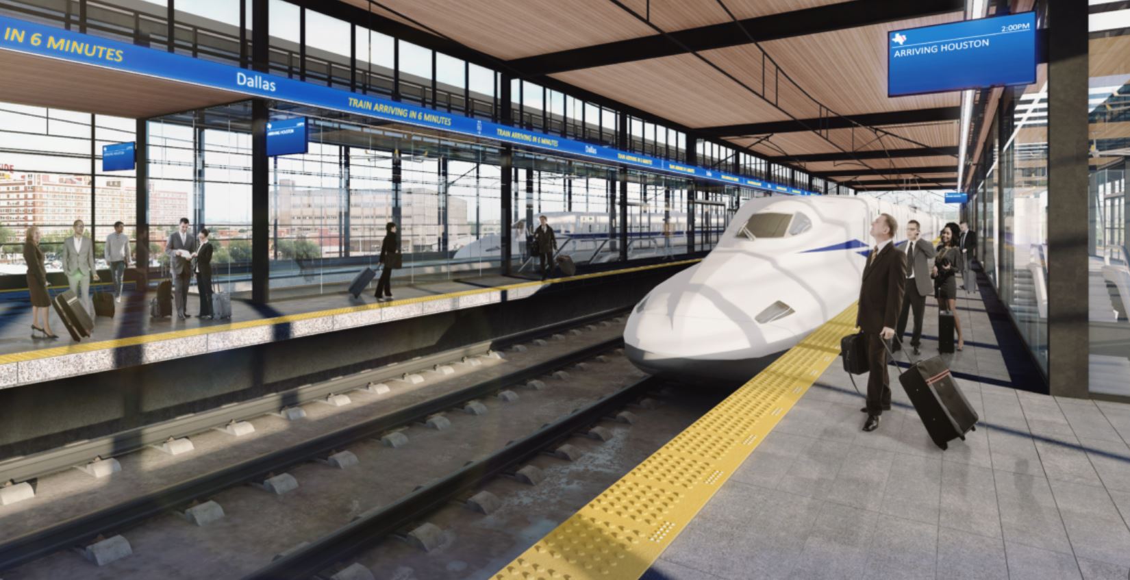 テキサス高速鉄道にはN700S系電車が使用される予定（画像：Texas Central Railroad）。