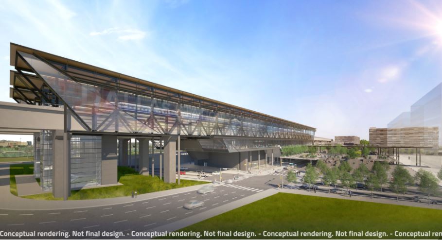 北テキサス駅のコンセプト図（画像：Texas Central Railroad）。
