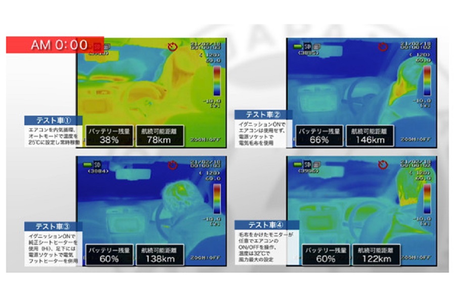 検証終了時の各車両の状況（画像：JAF）。
