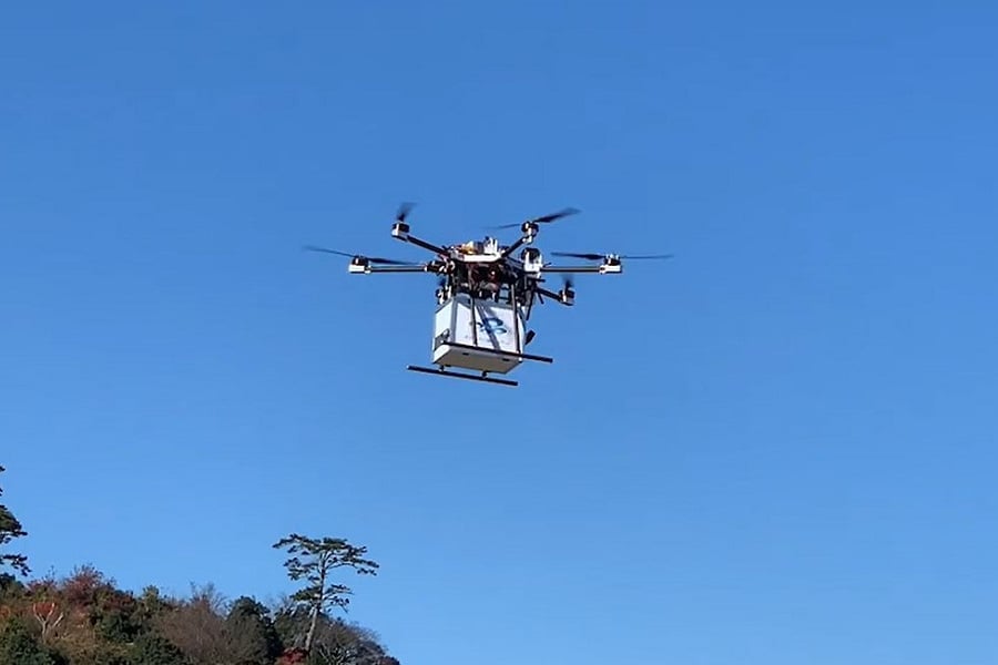 2021年12月に三重県鳥羽市で行われた実証実験の様子(画像:エアモビリティ)。