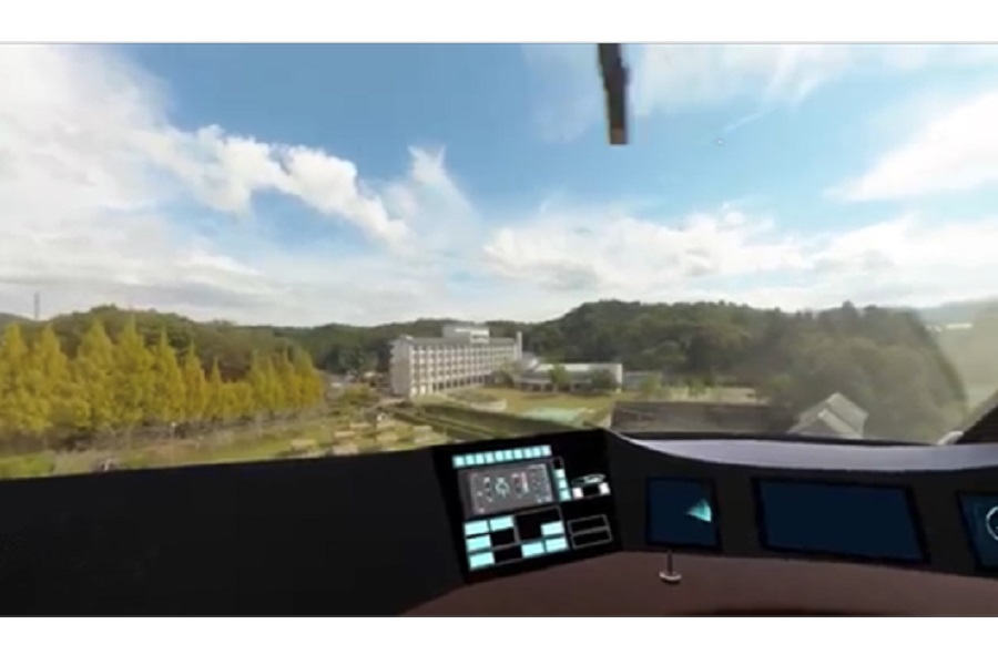 「空飛ぶクルマ」搭乗中イメージ（画像：（C）Dream On、Deloitte Tohmatsu Group、三菱地所）。