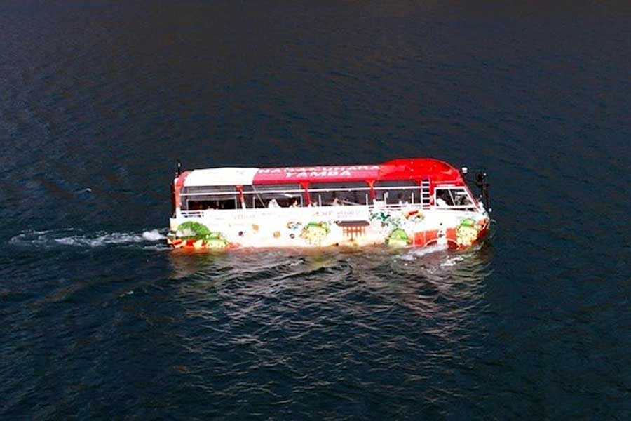 無人運航の実証実験を行った「八ッ場にゃがてん号」（画像：日本財団）