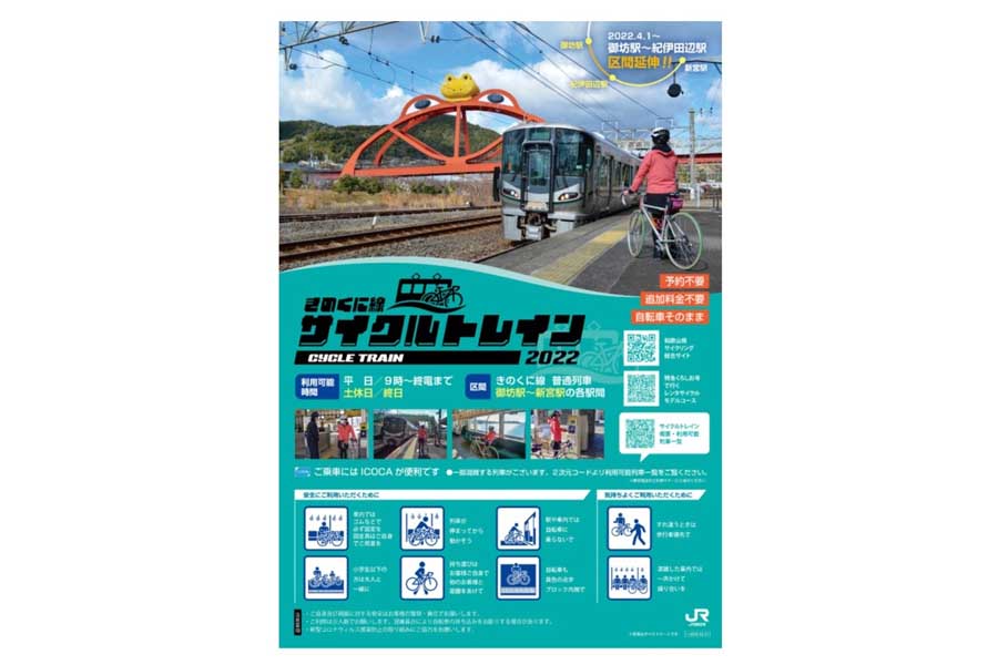 紀勢本線「サイクルトレイン」利用イメージ（画像：JR西日本）