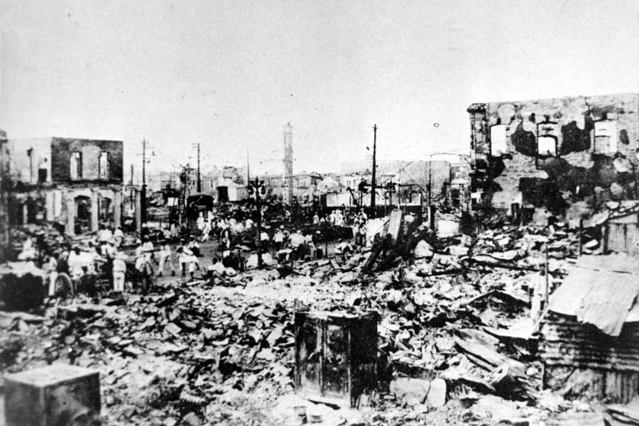 関東大震災直後の銀座。1923年 （画像：時事）