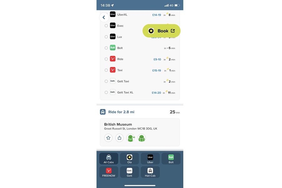 乗換案内アプリ「シティマッパー」画面（画像：鳴海汐）