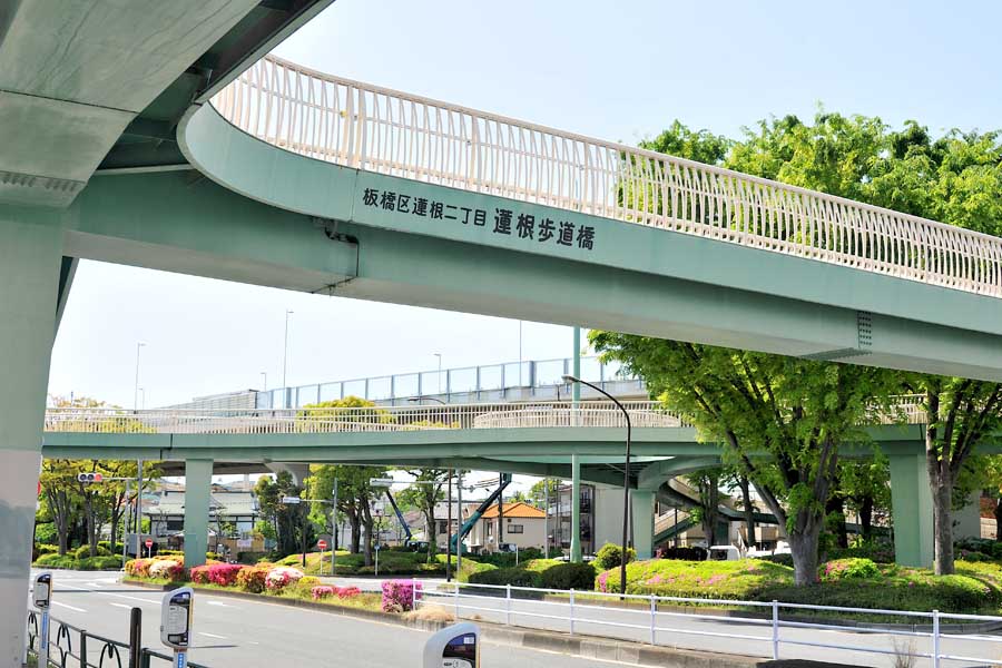 現在も地域住民に親しまれる大野美代子デザインの蓮根歩道橋（画像：小川裕夫）