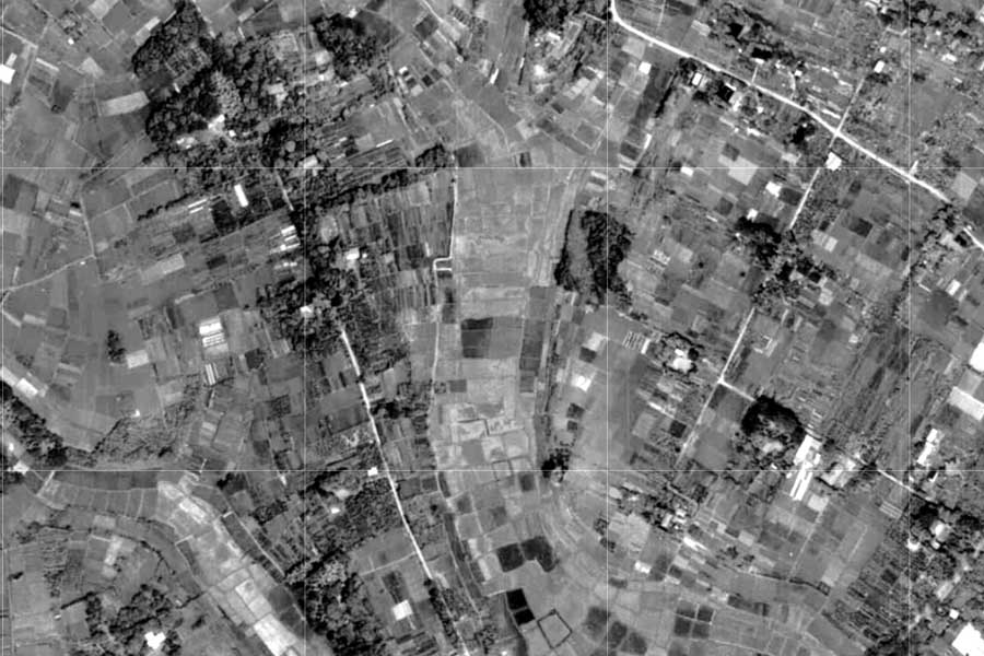 1963年頃の川口ハイウェイオアシス周辺の航空写真（画像：国土地理院）