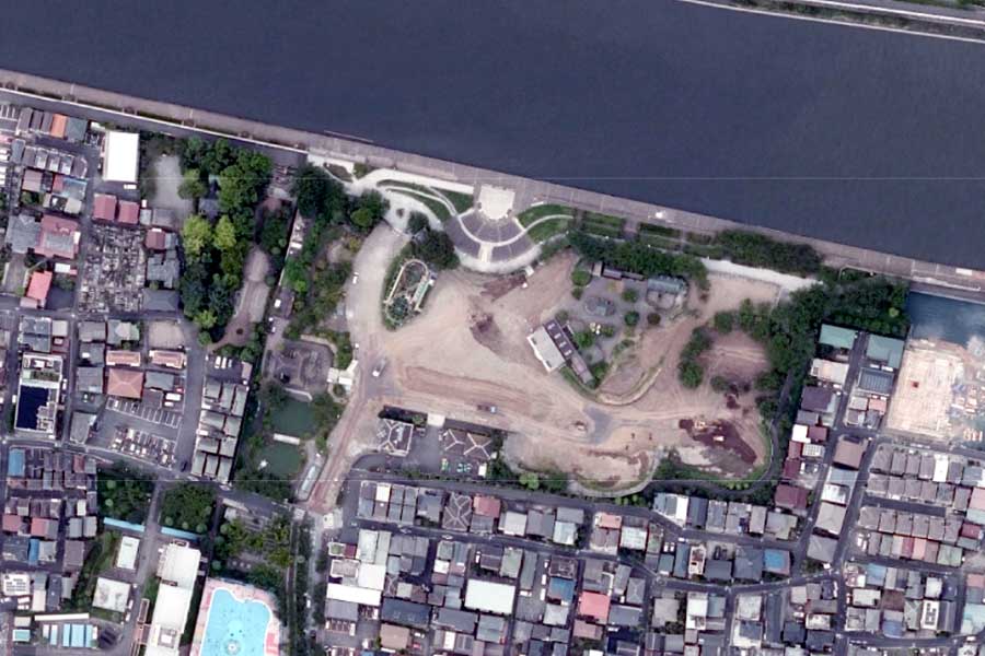現在のあらかわ遊園周辺の航空写真（画像：国土地理院）