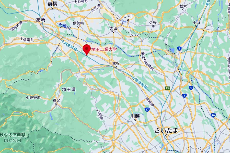 埼玉工業大学の位置(画像:(C)Google)