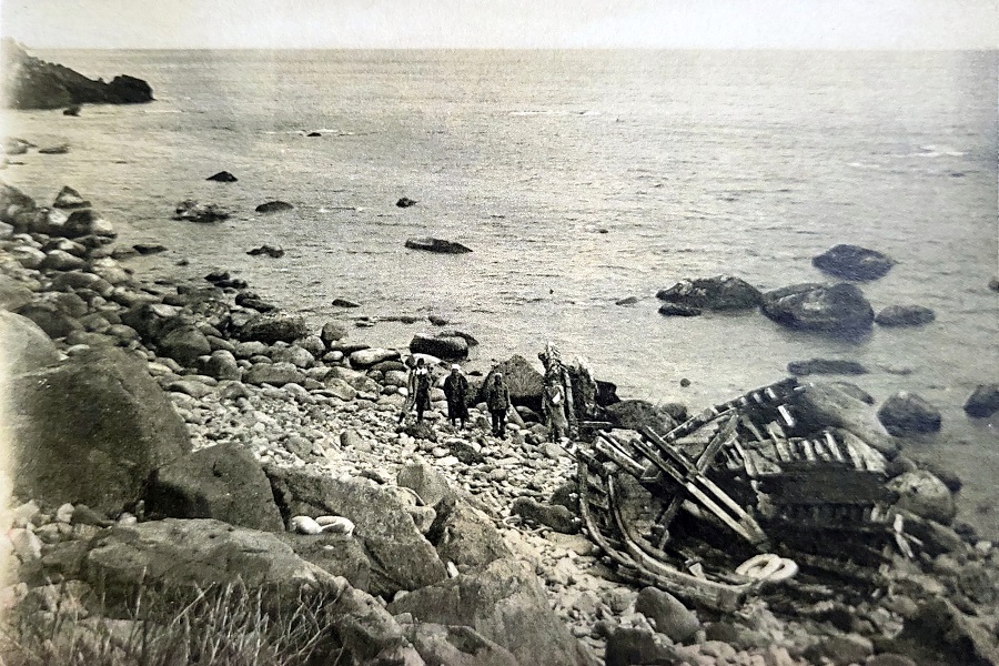 戦前の陸軍輸送船の遭難現場、1944年5月撮影（画像：合田一道 蔵）