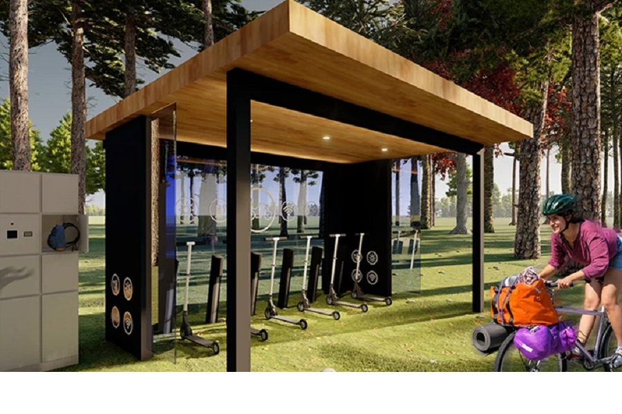 自動充電できるワイヤレス充電スタンド（画像：ビー・アンド・プラス）