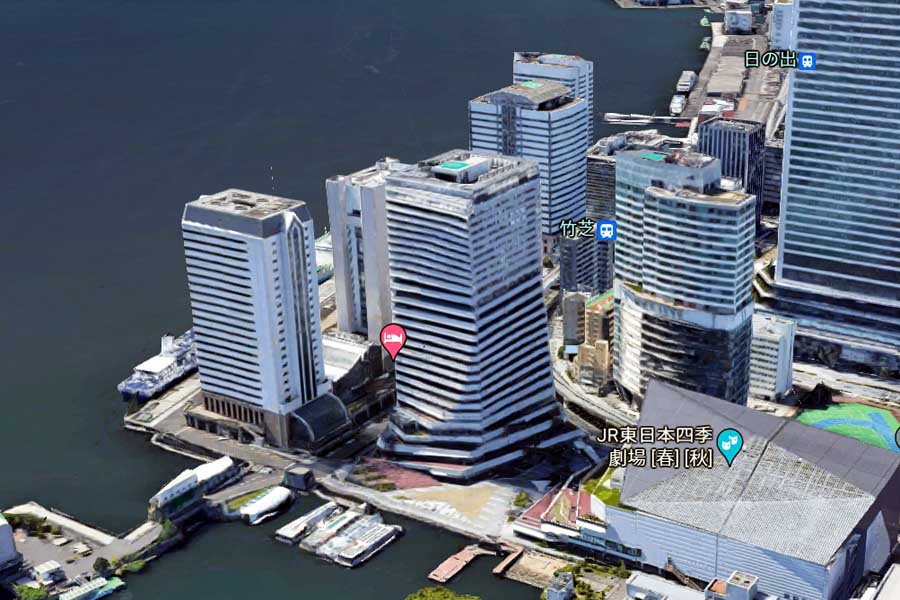 ウォーターズ竹芝周辺の様子（画像：(C)Google）