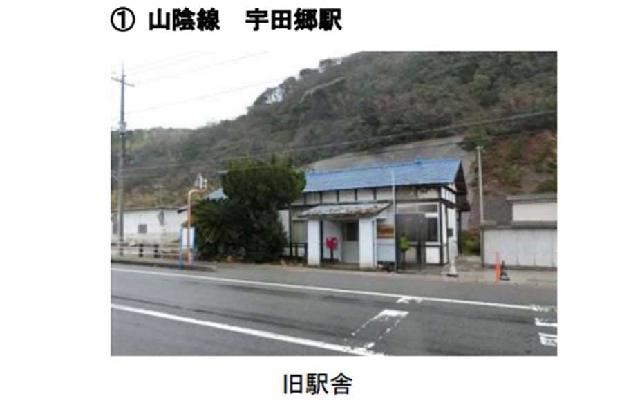 山陰線宇田郷駅の旧駅舎（画像：JR西日本）