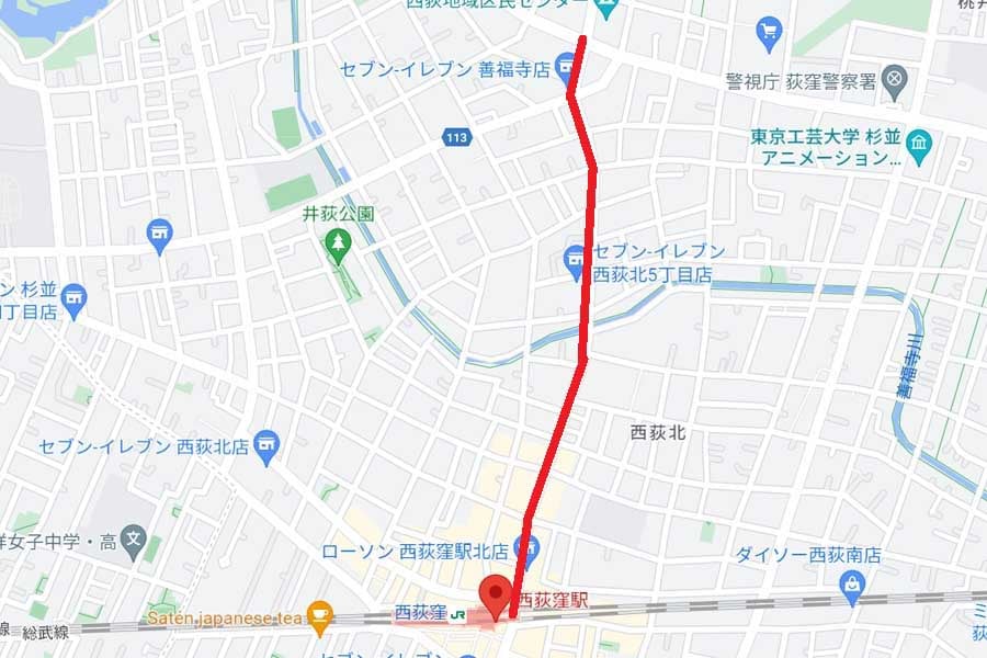 拡幅が進められている北銀座通り(画像:(C)Google)