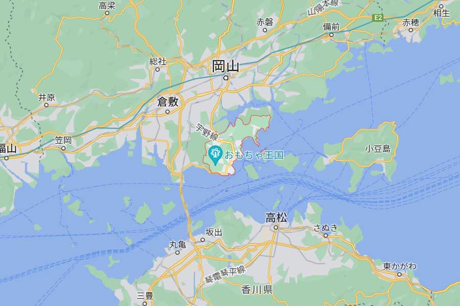 岡山県玉野市（画像：(C)Google）