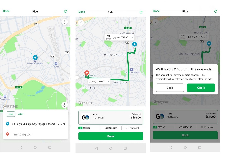 タクシーアプリ「GO」のアプリ画面イメージ（画像：Mobility Technologies）