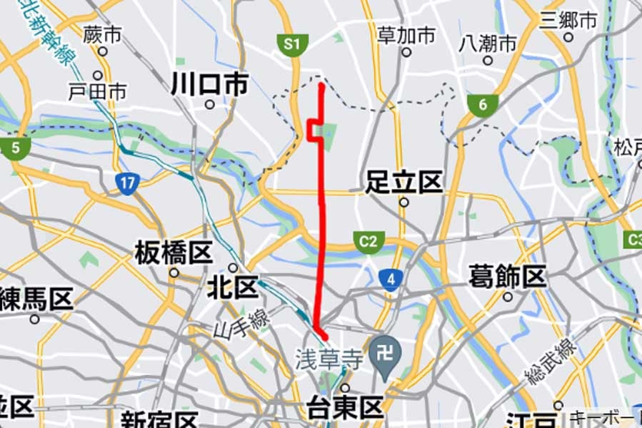 都営バス「里48」の運行ルート図（画像：東京都交通局）