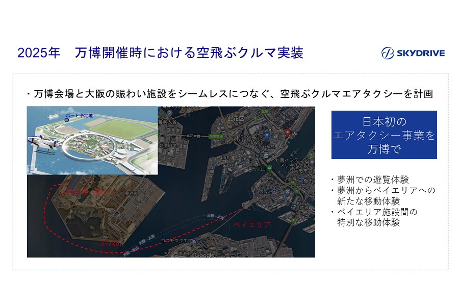 万博での空飛ぶクルマ実装イメージ（画像：SkyDrive）