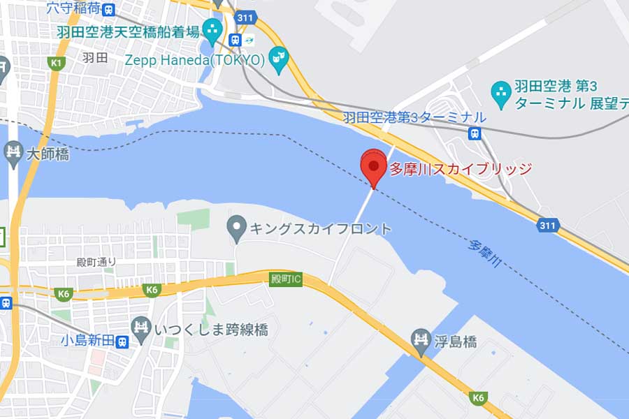 多摩川スカイブリッジ（画像：(C)Google）