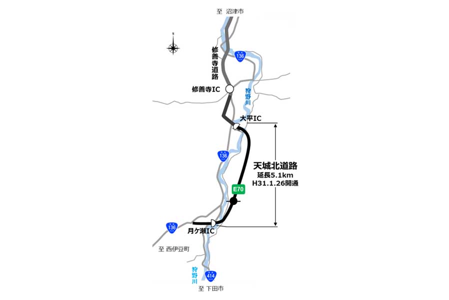 伊豆縦貫自動車道（画像：国土交通省中部地方整備局沼津河川国道事務所）