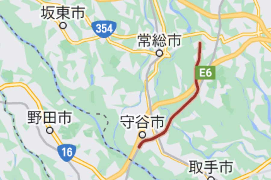 都市軸道路のルート（画像：(C)Google）
