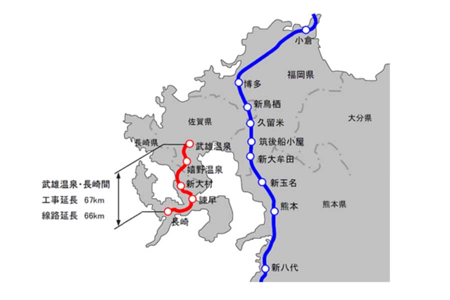 西九州新幹線のルート（画像：JR九州）