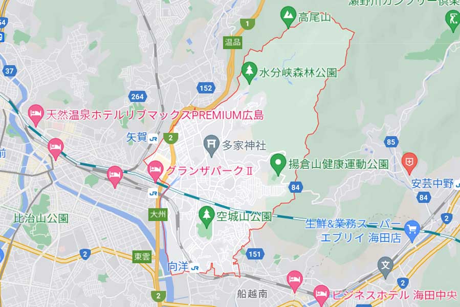 広島県府中町（画像：(C)Google）