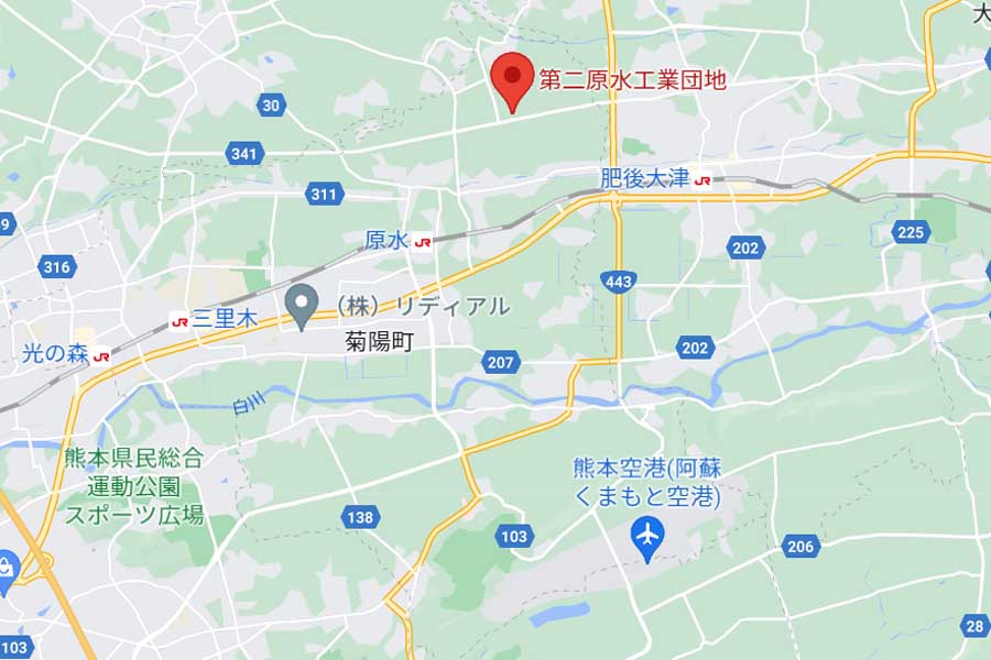TSMCの新工場の建設される第二原水工業団地(画像:(C)Google)
