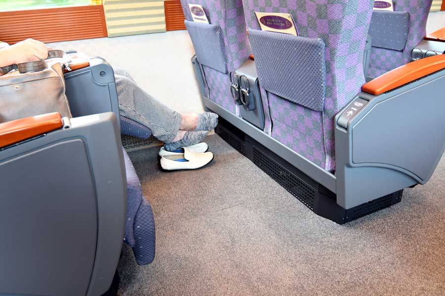 全座席には電動式のレッグレストも備わる（画像：堀内重人）