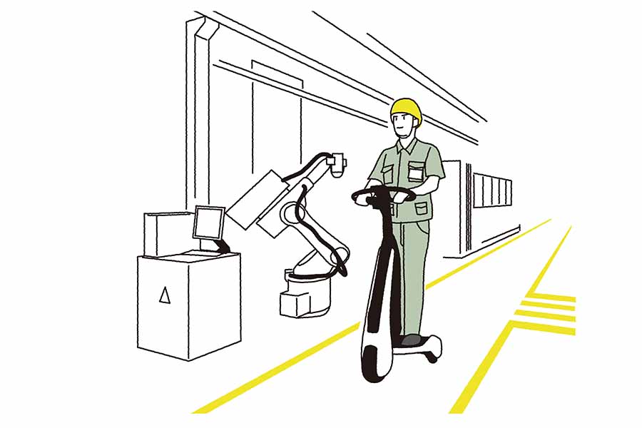 トヨタの立ち乗り電動三輪車「C+walk T」（画像：トヨタ）。