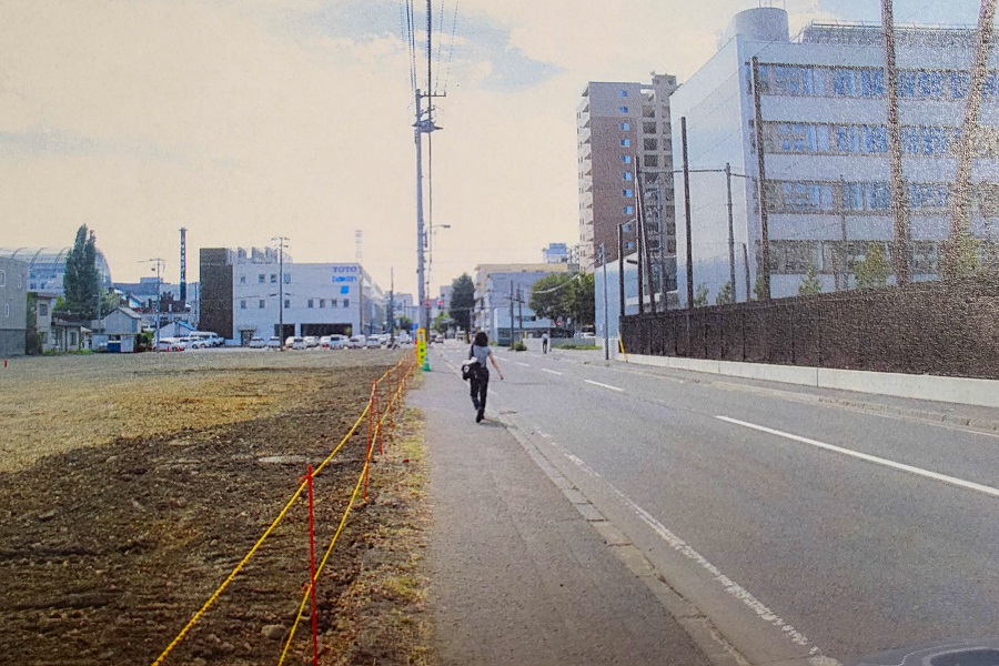 随所に見られる建設を待つ空き地（画像：合田一道）