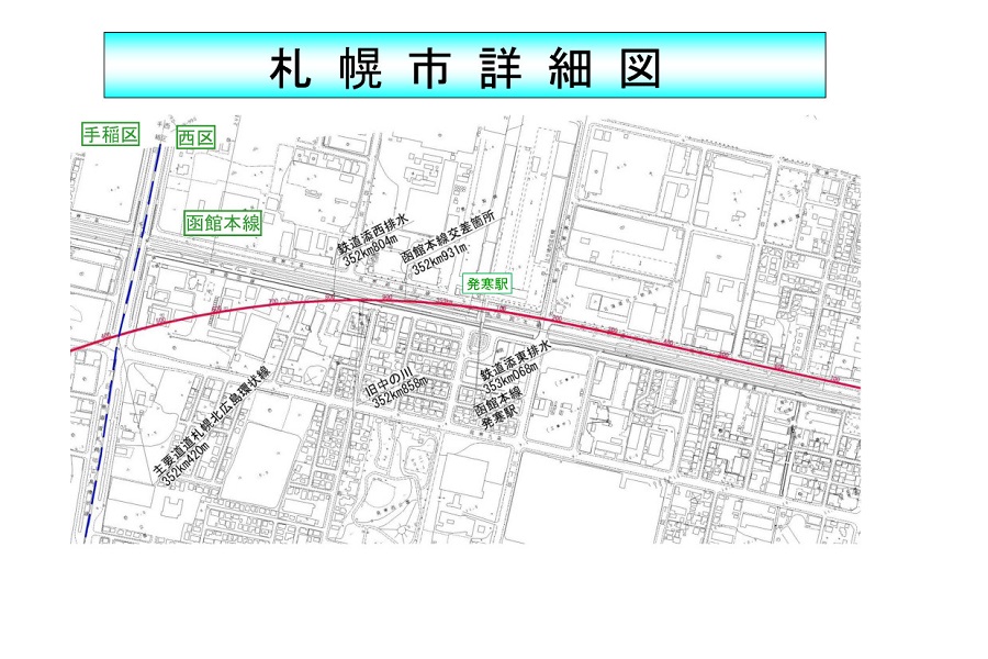 北海道新幹線の札幌市内詳細図（画像：札幌市）