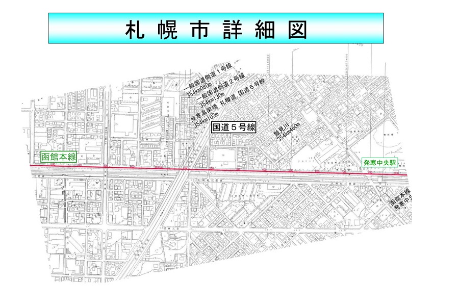 北海道新幹線の札幌市内詳細図（画像：札幌市）