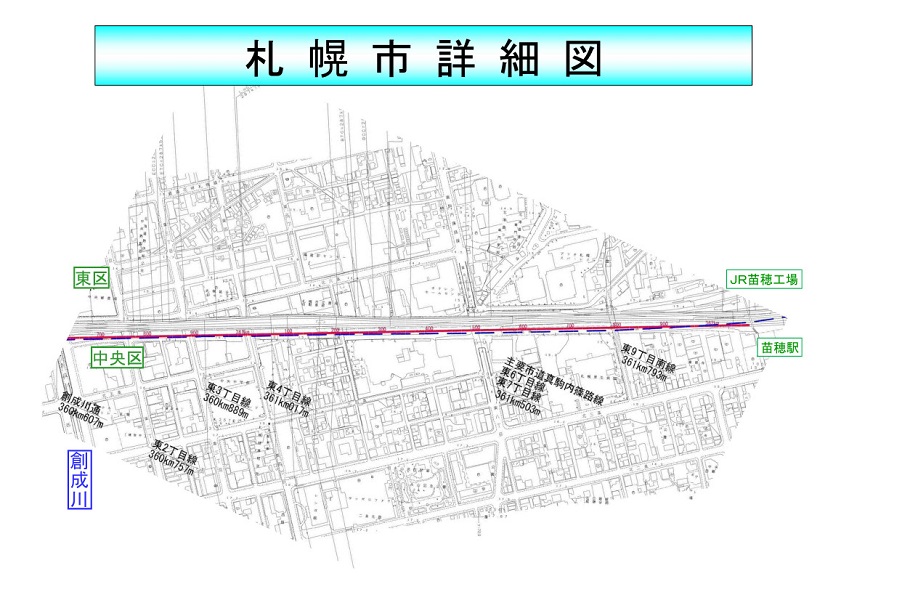 北海道新幹線の札幌市内詳細図（画像：札幌市）