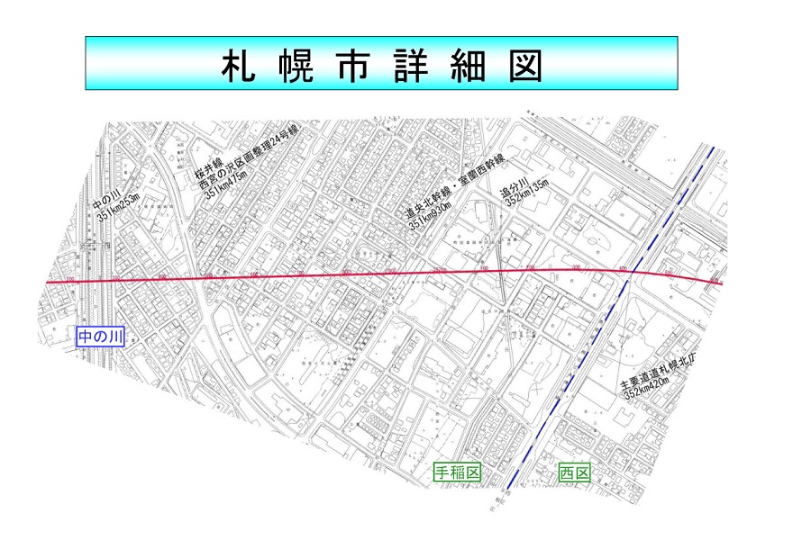 北海道新幹線の札幌市内詳細図（画像：札幌市）