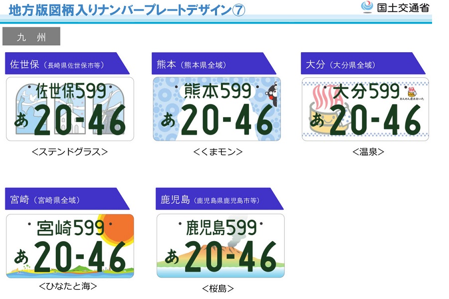 地方版図柄入りナンバープレートデザイン（画像：国土交通省）