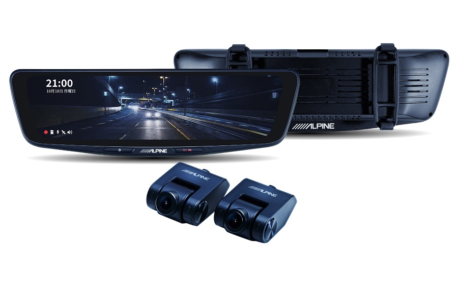 ドライブレコーダー搭載10型デジタルミラー（バンド装着タイプ・車内用リアカメラ）「DVR-M1000B-IC」（画像：アルパインマーケティング）