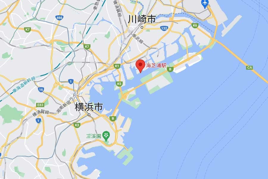 海芝浦駅（画像：(C)Google）