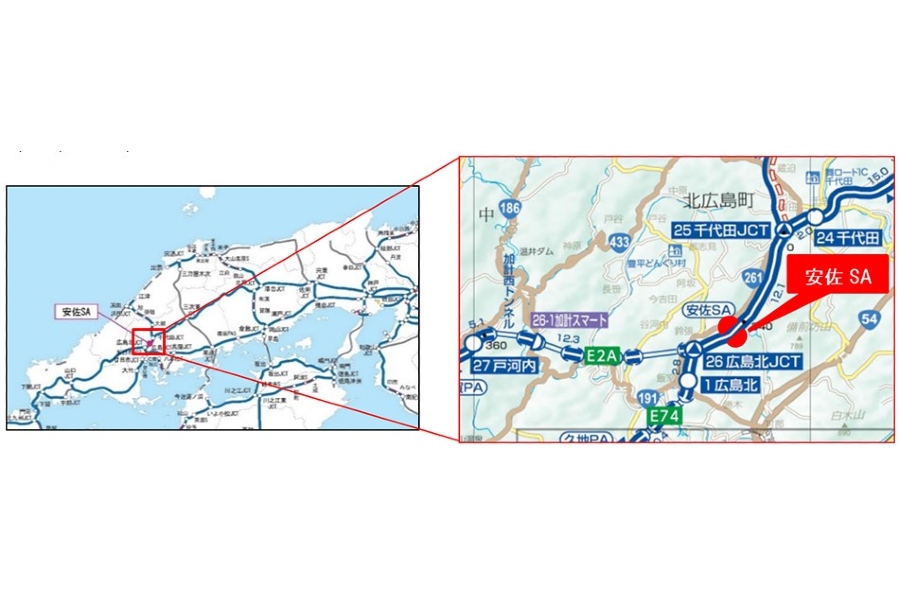 安佐SAの位置（画像：NEXCO西日本）