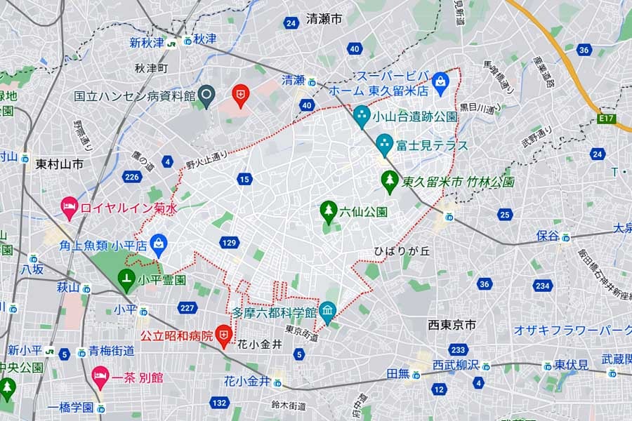東京都東久留米市（画像：(C)Google）