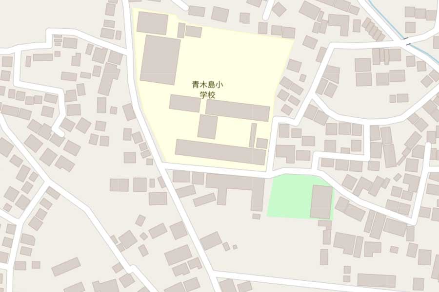 現在の青木島遊園地の地図（画像：（C）国土地理院）