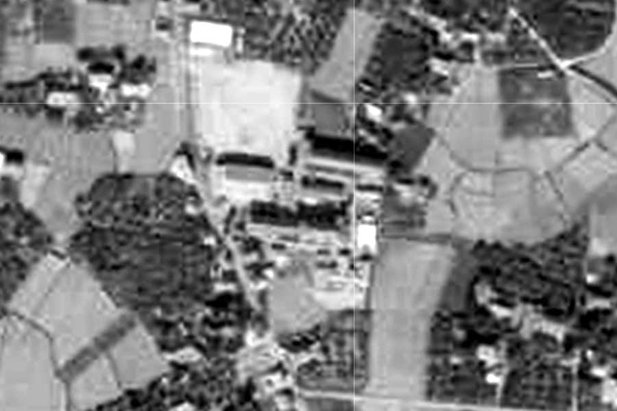 1964年頃の青木島遊園地の周辺の航空写真（画像：（C）国土地理院）