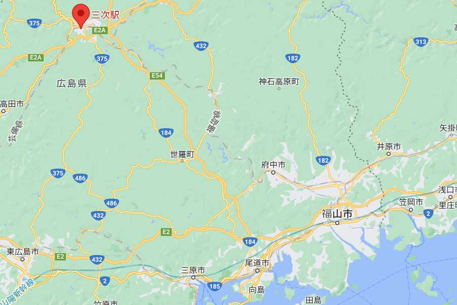 広島県三次市にある三次駅（画像：(C)Google）