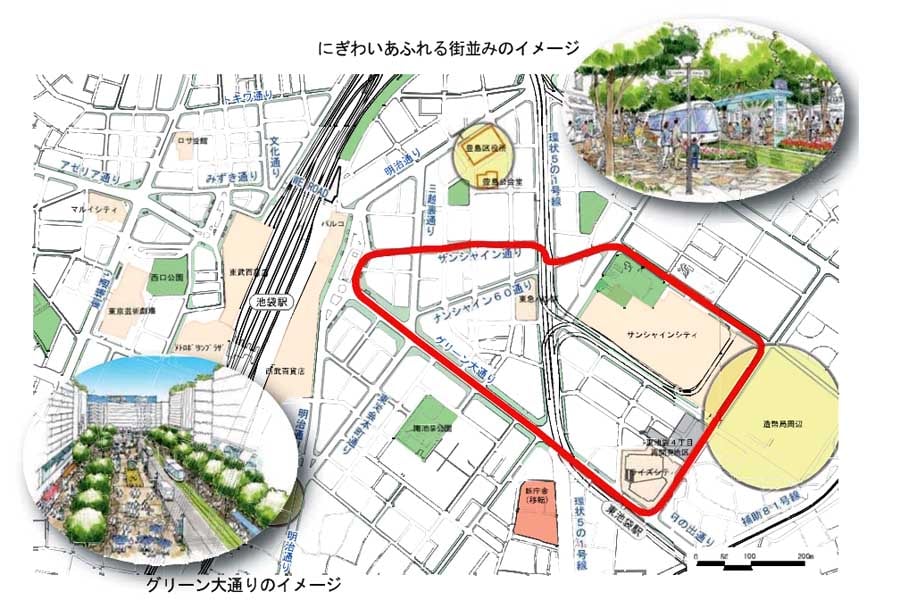 池袋LRTのイメージ。路線長2.1km(画像:国土交通省)